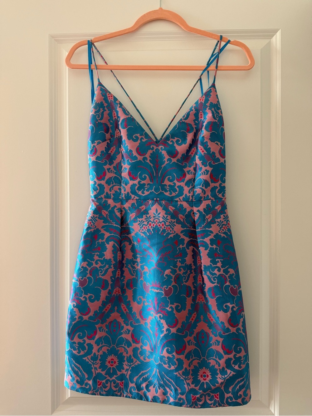 Free People Pink and Blue Jaquard Dress *Rare*
